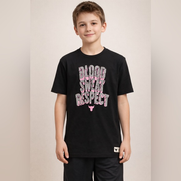 Under Armour Other - Youth Under Armour Black Tee with Pink Graphic | Size XL